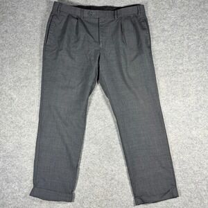Lauren Ralph Lauren Mens 36x29 Wool Pleated Cuffed Dress Pants Charcoal Gray